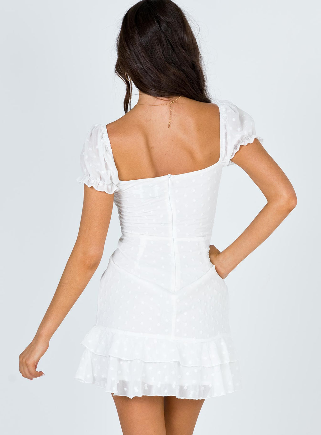 product Princess Polly Asymmetric Neckline  Mikail Mini Dress White