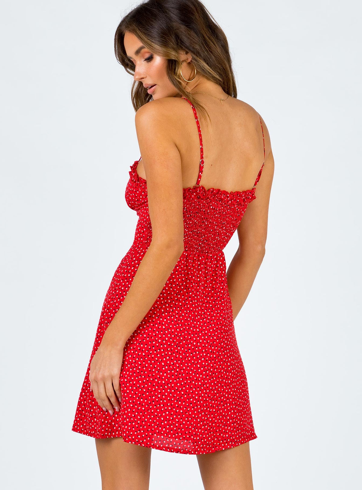 product Princess Polly Asymmetric Neckline  Love Birds Mini Dress Red